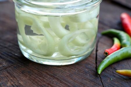 Vinegar pickled of chilliの写真素材
