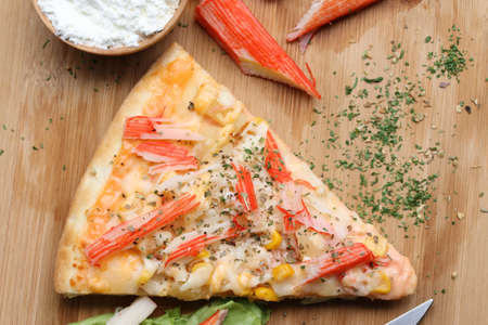 Cut off slice pizzaの写真素材