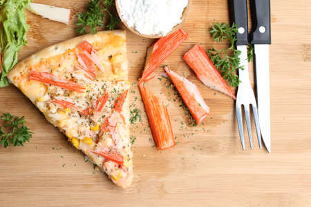 Cut off slice pizzaの写真素材