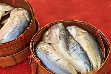 Mackerel at the marketの写真素材