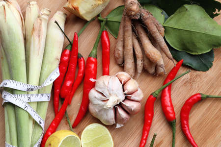 Vegetable ingredients for spicy soup - Thailand food  Stock Imageの写真素材