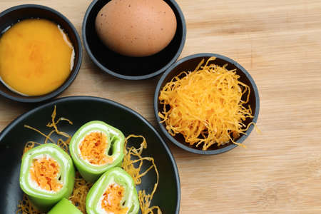 roll crepe with thai dessertの写真素材