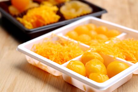 Thai dessert sweet goldenの写真素材