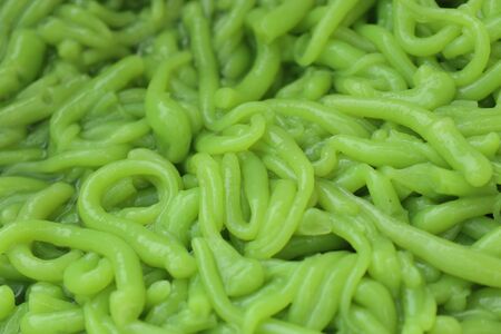 green dessert in coconut milkの写真素材