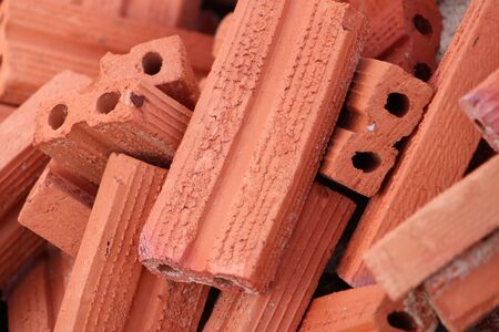 brick in the pile of sandの写真素材