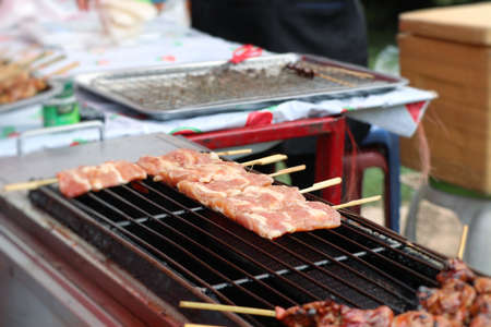 pork roast on street roadの写真素材