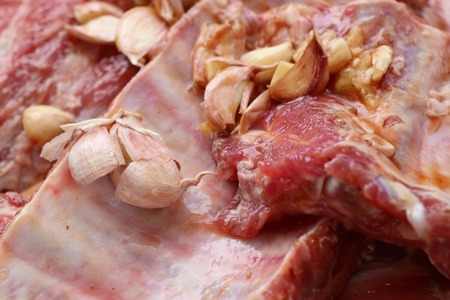 pork ribs sauce marinatedの写真素材