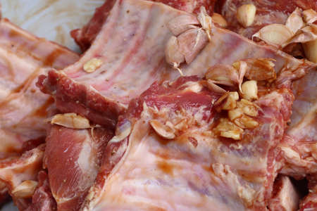 pork ribs sauce marinatedの写真素材