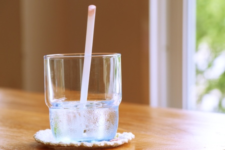 Glass of water drinkの写真素材