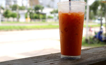 ice tea with milkの写真素材