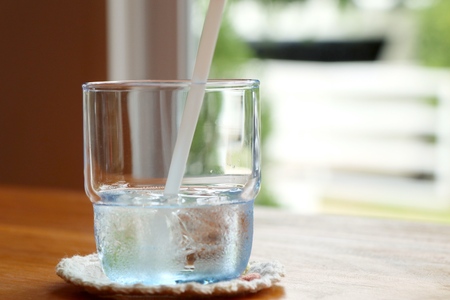 Glass of water drinkの写真素材