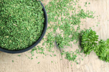 Dried herb parsley leaves