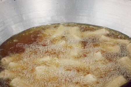 spring rolls at street foodの写真素材