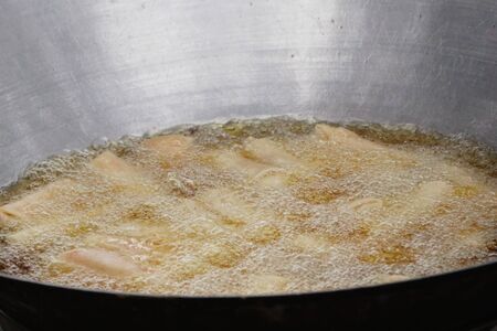 spring rolls at street foodの写真素材