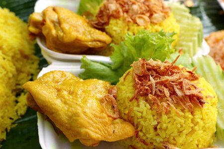 biryani rice with chickenの写真素材