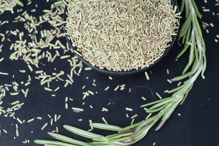 Dried herbs rosemary leafの写真素材