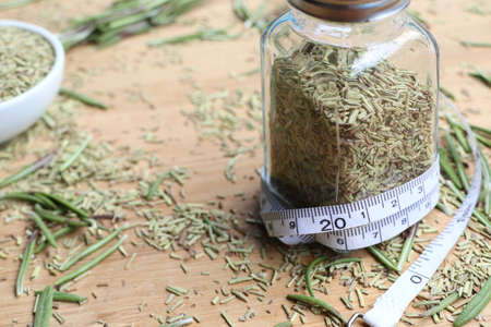 Dried herbs rosemary leafの写真素材