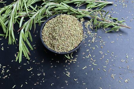 Dried herbs rosemary leafの写真素材