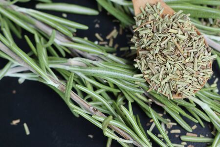 Dried herbs rosemary leafの写真素材
