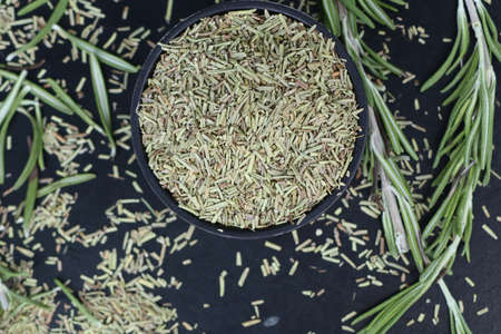 Dried herbs rosemary leafの写真素材