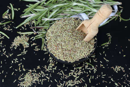 Dried herbs rosemary leafの写真素材