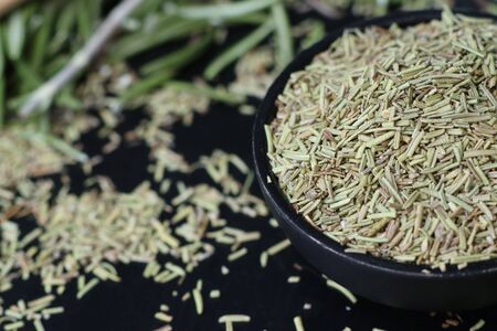 Dried herbs rosemary leafの写真素材