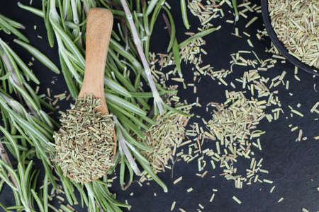 Dried herbs rosemary leafの写真素材