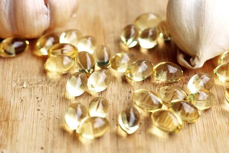 capsules of garlic oilの写真素材