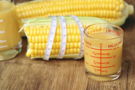 corn milk and sweet cornの写真素材