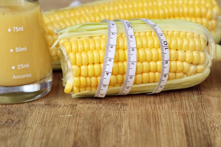 corn milk and sweet cornの写真素材