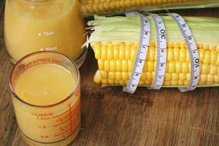 corn milk and sweet cornの写真素材