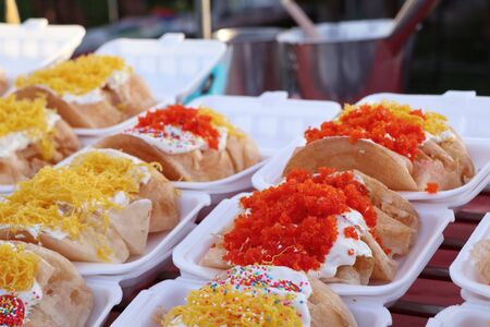 Thai crispy pancake - cream crepesの写真素材