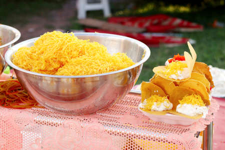 Thai crispy pancake - cream crepesの写真素材