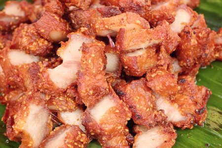 fried pork at street foodの写真素材