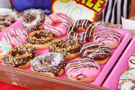 donuts at street foodの写真素材