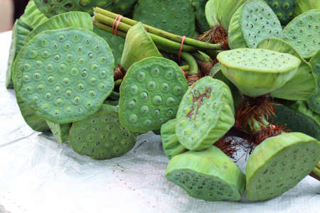 lotus seed at street foodの写真素材