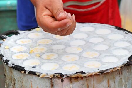 Coconut milk mix sugar and flourの写真素材