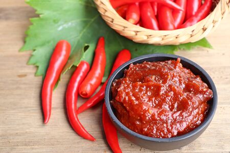 Korean red chili sauce - kochujangの写真素材