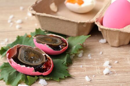 Salted egg and preserved eggの写真素材
