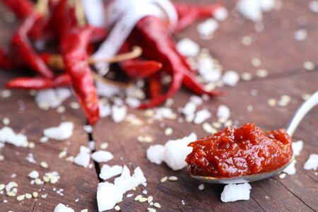 Korean red chili sauce - kochujangの写真素材