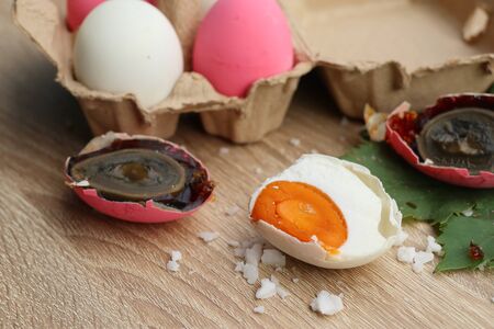 Salted egg and preserved eggの写真素材