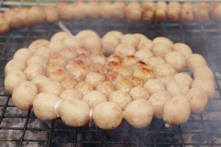 BBQ sausages street foodの写真素材