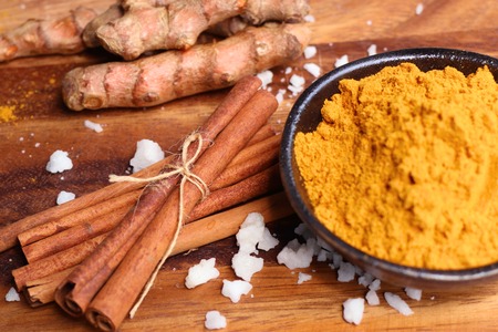 Curry powder and turmericの写真素材