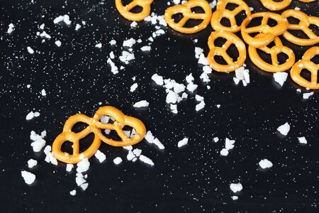 Salted pretzels with beer