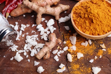 Curry powder and turmericの写真素材