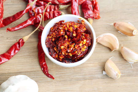chili paste with garlicの写真素材