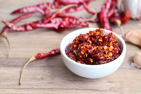 chili paste with garlicの写真素材
