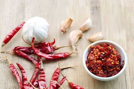 chili paste with garlicの写真素材