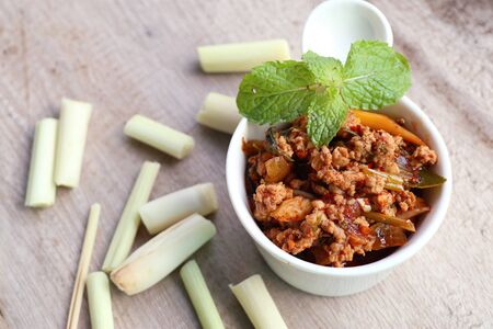 chili spicy minced porkの写真素材