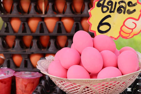 Preserved egg at marketの写真素材